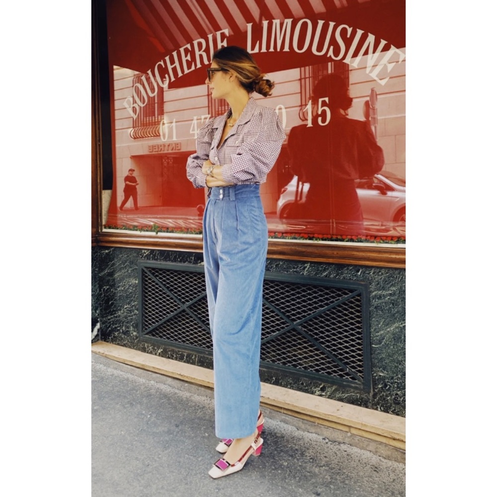 Maria de la Orden, Chestnut Pants, corduroy jeans in blue